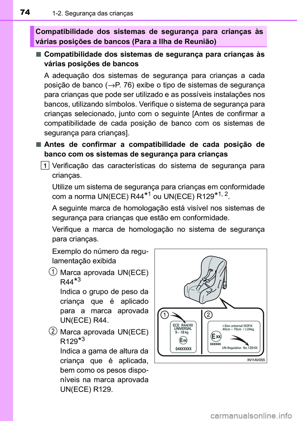 TOYOTA C-HR 2023  Manual de utilização (in Portuguese) 74������6�H�J�X�U�D�Q�o�D��G�D�V��F�U�L�D�Q�o�D�V
■�&�R�P�S�D�W�L�E�L�O�L�G�D�G�H� �G�R�V� �V�L�V�W�H�P�D�V� �G�H� �V�H�J�X�U�D�Q�o�D� �S�D�U�D� �F�U�L�D�Q�o�D�V� �j�V
�Y�i�U�L�D�V��S