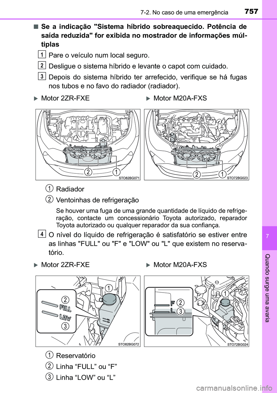 TOYOTA C-HR 2023  Manual de utilização (in Portuguese) 757������1�R��F�D�V�R��G�H��X�P�D��H�P�H�U�J�r�Q�F�L�D
�
�4�X�D�Q�G�R��V�X�U�J�H��X�P�D��D�Y�D�U�L�D
■�6�H� �D� �L�Q�G�L�F�D�o�m�R� ��6�L�V�W�H�P�D� �K�t�E�U�L�G�R� �V�R�E�U�H�D�T