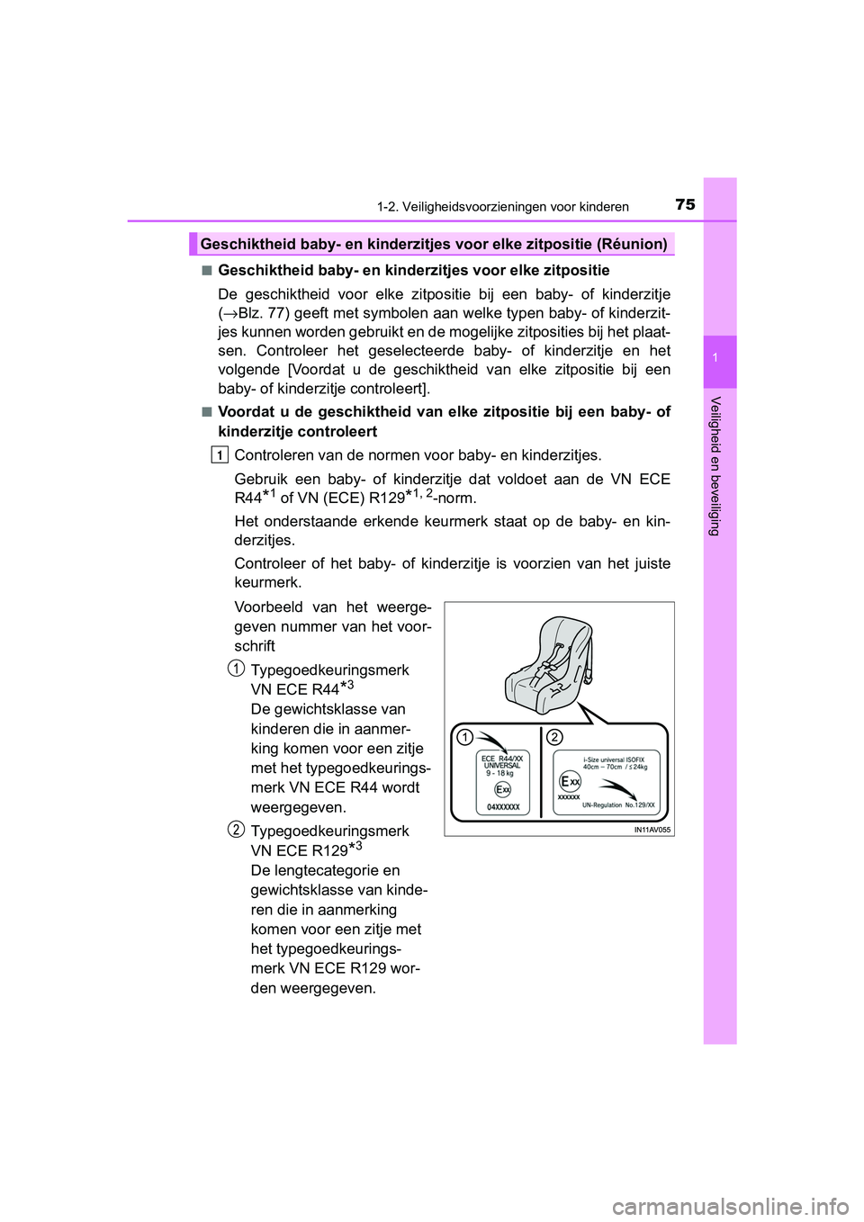 TOYOTA C-HR 2020 Instructieboekje (in Dutch) 751-2. Veiligheidsvoorzieningen voor kinderen
1
Veiligheid en beveiliging
C-HR_OM_Europe_OM10636E■
Geschiktheid baby- en kinderz
itjes voor elke zitpositie
De geschiktheid voor elke zitp ositie TOYOTA C-HR 2020 Instructieboekje (in Dutch) 751-2. Veiligheidsvoorzieningen voor kinderen
1
Veiligheid en beveiliging
C-HR_OM_Europe_OM10636E■
Geschiktheid baby- en kinderz
itjes voor elke zitpositie
De geschiktheid voor elke zitp ositie