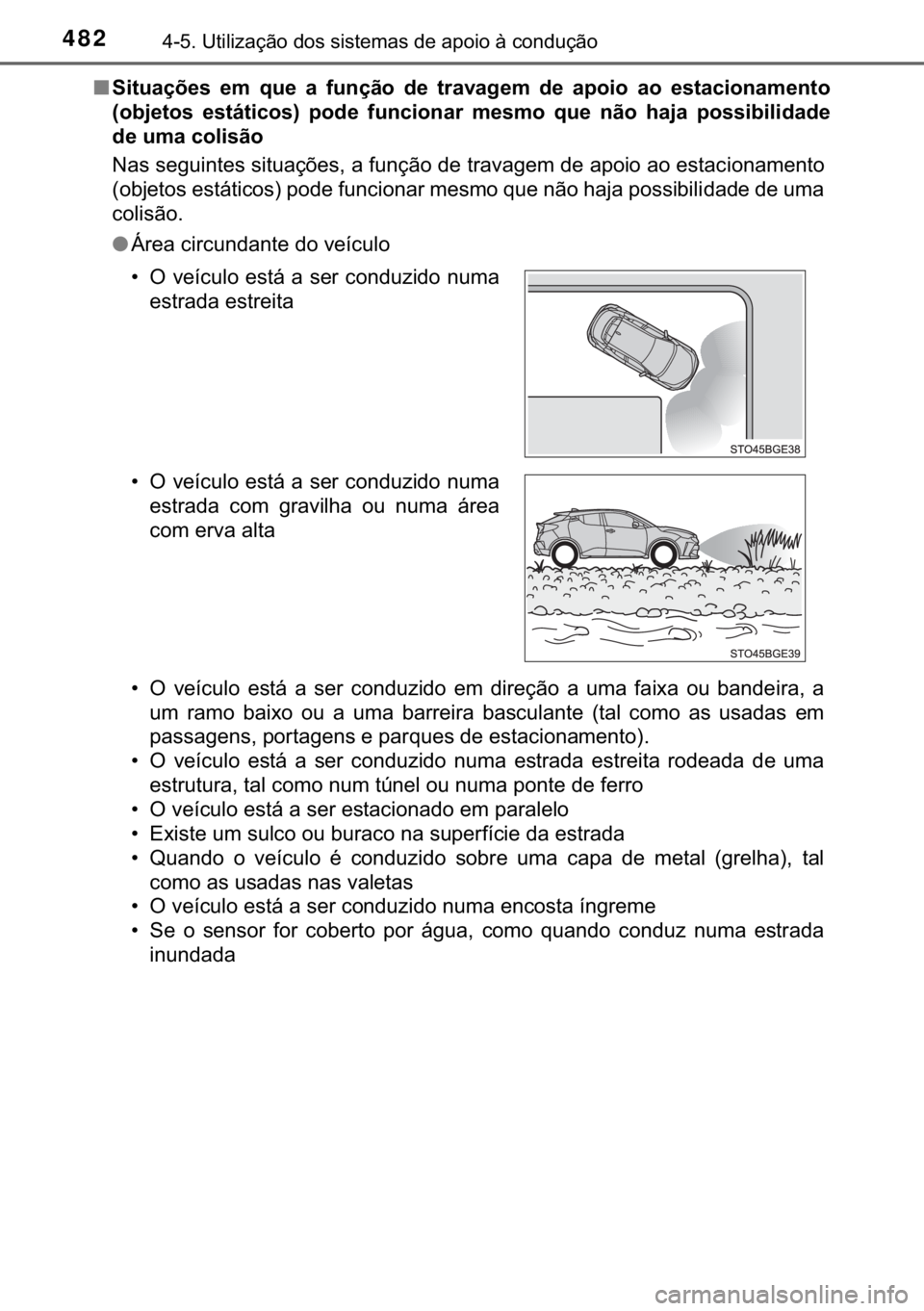 TOYOTA C-HR 2020  Manual de utilização (in Portuguese) 482������8�W�L�O�L�]�D�o�m�R��G�R�V��V�L�V�W�H�P�D�V��G�H��D�S�R�L�R��j��F�R�Q�G�X�o�m�R
■�6�L�W�X�D�o�}�H�V� �H�P� �T�X�H� �D� �I�X�Q�o�m�R� �G�H� �W�U�D�Y�D�J�H�P� �G�H� �D�S�R�