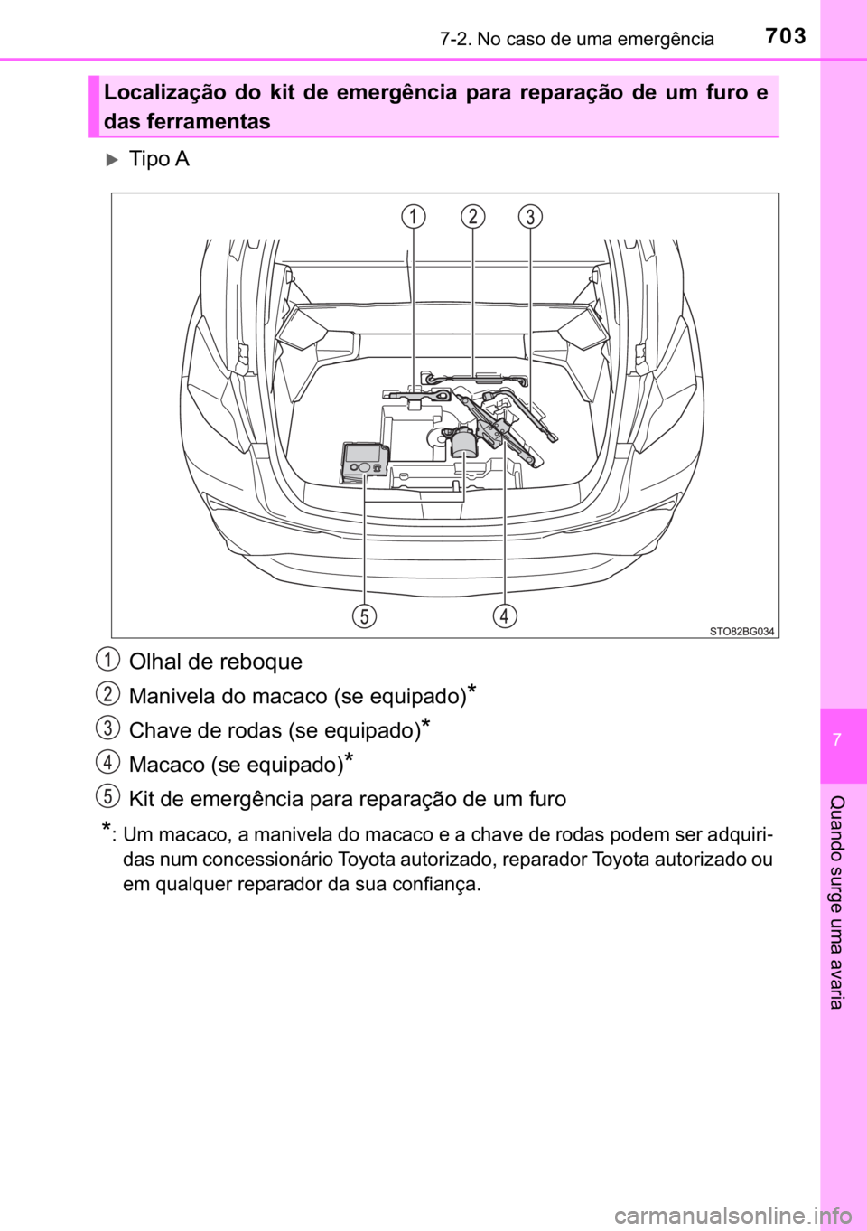 TOYOTA C-HR 2020  Manual de utilização (in Portuguese) 703������1�R��F�D�V�R��G�H��X�P�D��H�P�H�U�J�r�Q�F�L�D
�
�4�X�D�Q�G�R��V�X�U�J�H��X�P�D��D�Y�D�U�L�D
�X�7�L�S�R��$
�2�O�K�D�O��G�H��U�H�E�R�T�X�H
�0�D�Q�L�Y�H�O�D��G�R��P�D�F�D�F�R�