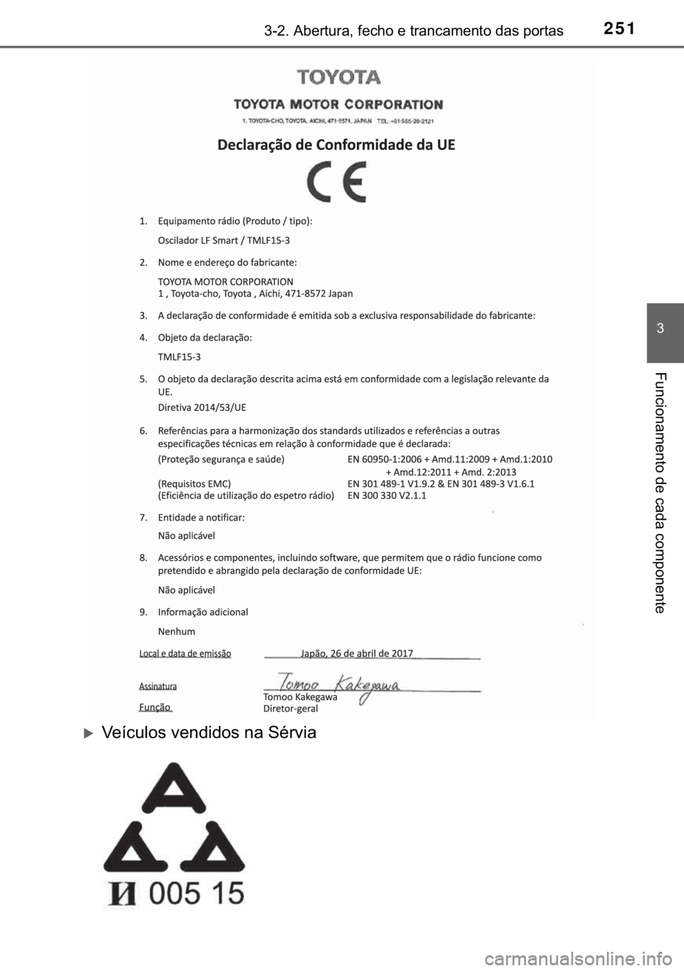 TOYOTA C-HR 2019  Manual de utilização (in Portuguese) 251������$�E�H�U�W�X�U�D���I�H�F�K�R��H��W�U�D�Q�F�D�P�H�Q�W�R��G�D�V��S�R�U�W�D�V
�
�)�X�Q�F�L�R�Q�D�P�H�Q�W�R��G�H��F�D�G�D��F�R�P�S�R�Q�H�Q�W�H
�X�9�H�t�F�X�O�R�V��Y�H�Q�G�L�G�R�V�