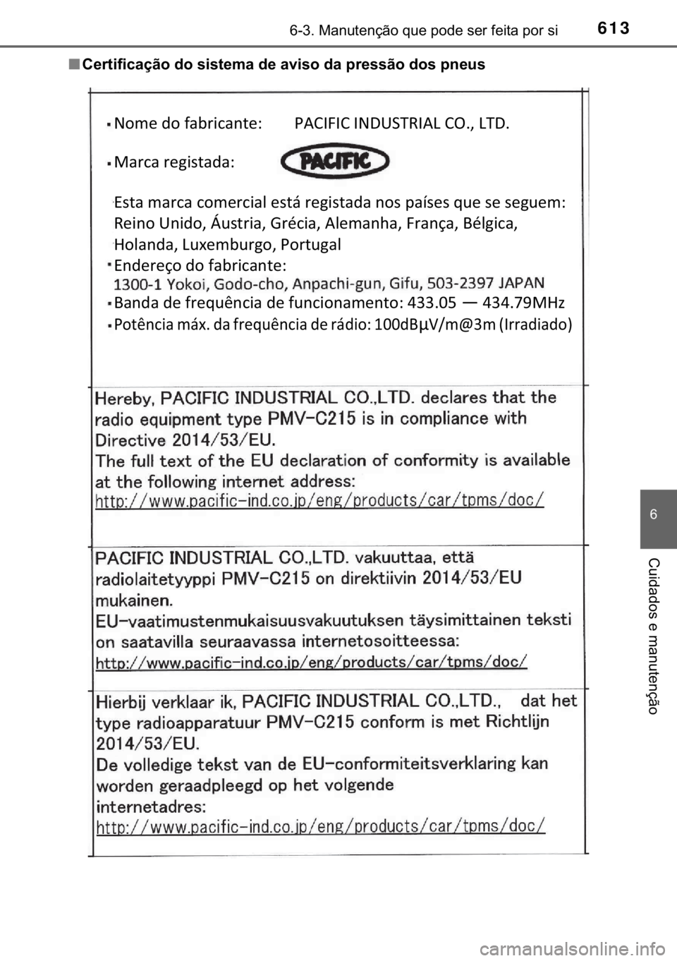 TOYOTA C-HR 2019  Manual de utilização (in Portuguese) 613������0�D�Q�X�W�H�Q�o�m�R��T�X�H��S�R�G�H��V�H�U��I�H�L�W�D��S�R�U��V�L
�
�&�X�L�G�D�G�R�V��H��P�D�Q�X�W�H�Q�o�m�R
■<0026004800550057004c0049004c00460044006f006d00520003004700520003