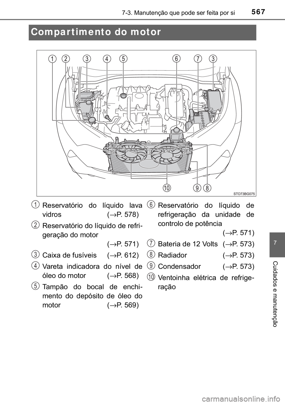 TOYOTA C-HR 2018  Manual de utilização (in Portuguese) 567������0�D�Q�X�W�H�Q�o�m�R��T�X�H��S�R�G�H��V�H�U��I�H�L�W�D��S�R�U��V�L
�
�&�X�L�G�D�G�R�V��H��P�D�Q�X�W�H�Q�o�m�R
Compar timento do motor
�5�H�V�H�U�Y�D�W�y�U�L�R� �G�R� �O�t�T�X�L