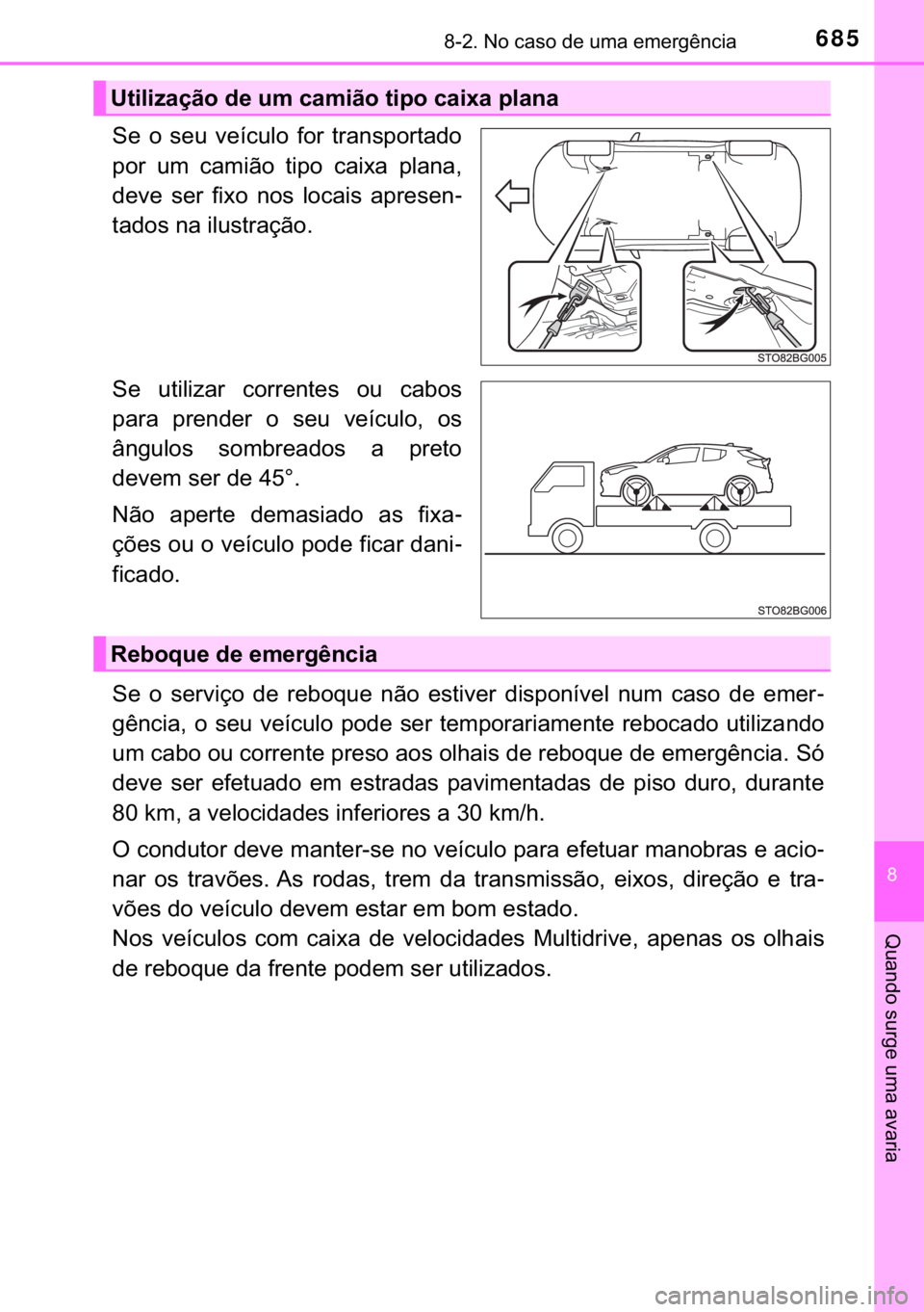 TOYOTA C-HR 2017  Manual de utilização (in Portuguese) 685������1�R��F�D�V�R��G�H��X�P�D��H�P�H�U�J�r�Q�F�L�D
�
�4�X�D�Q�G�R��V�X�U�J�H��X�P�D��D�Y�D�U�L�D
�6�H� �R� �V�H�X� �Y�H�t�F�X�O�R� �I�R�U� �W�U�D�Q�V�S�R�U�W�D�G�R
�S�R�U� �X�P�