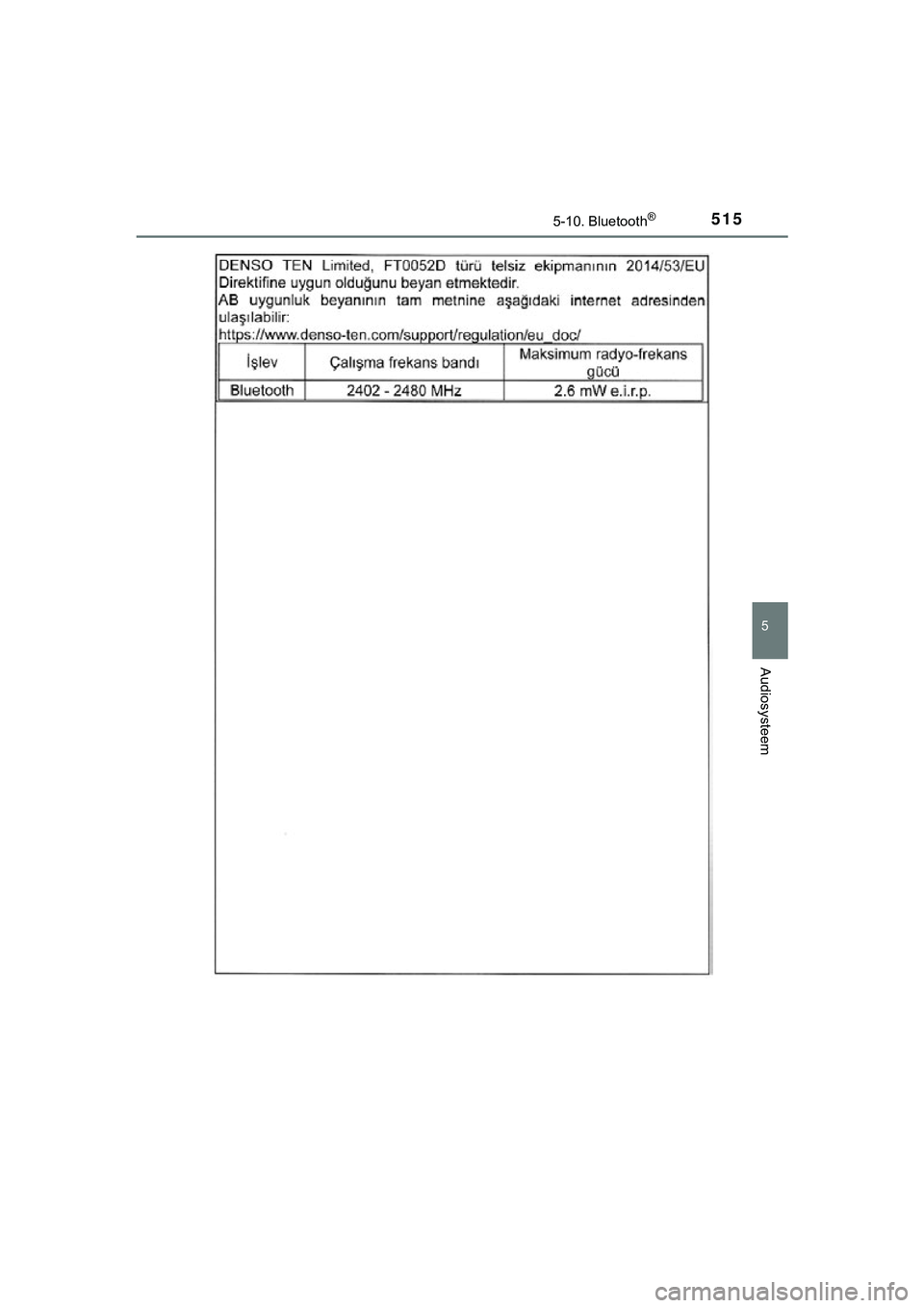 TOYOTA C_HR HYBRID 2018  Instructieboekje (in Dutch) 5155-10. Bluetooth®
5
Audiosysteem
C-HR_HV_OM_Europe_OM10576E
C-HR_HV_OM_Europe_OM10576E.book  Page 515  Thursday, March 15, 2018  4:01 PM 
