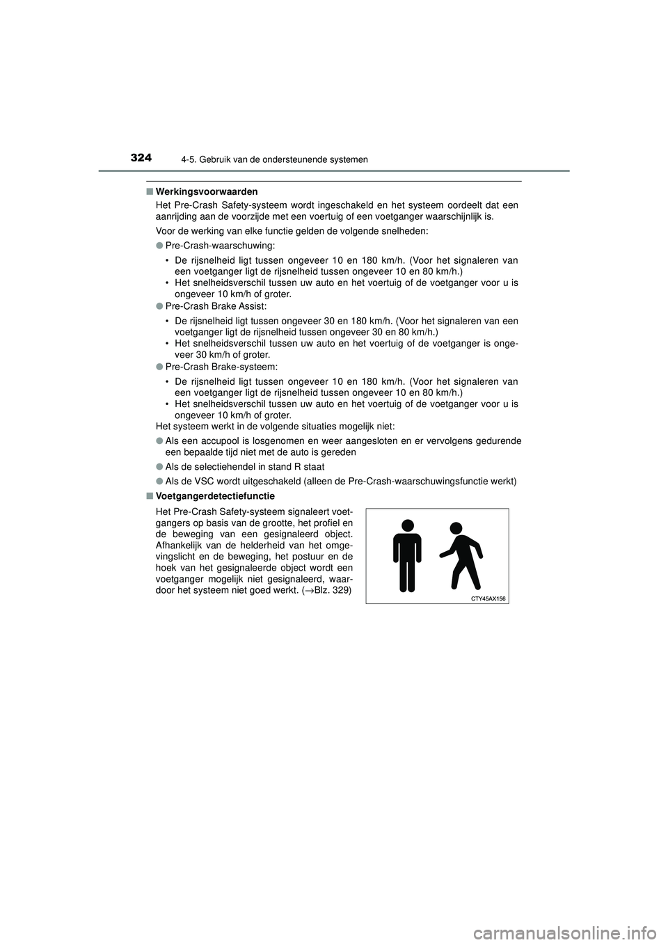 TOYOTA CAMRY 2021 Instructieboekje (in Dutch) 3244-5. Gebruik van de ondersteunende systemen
CAMRY_HV_EE
■Werkingsvoorwaarden
Het Pre-Crash Safety-systeem wordt ingeschakeld en het systeem oordeelt dat een
aanrijding aan de voorzijde met een vo TOYOTA CAMRY 2021 Instructieboekje (in Dutch) 3244-5. Gebruik van de ondersteunende systemen
CAMRY_HV_EE
■Werkingsvoorwaarden
Het Pre-Crash Safety-systeem wordt ingeschakeld en het systeem oordeelt dat een
aanrijding aan de voorzijde met een vo