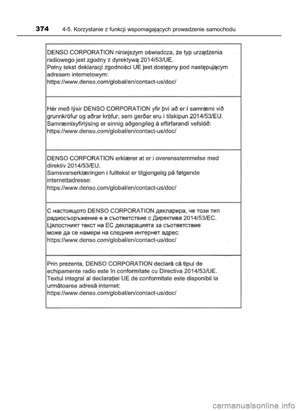 TOYOTA CAMRY 2021  Instrukcja obsługi (in Polish) 3744-5. Korzystanie z funkcji wspomagajàcych prowadzenie samochodu
45 Camry HV OM33F82E  14/10/20  17:01  Page 374    (Black plate) 