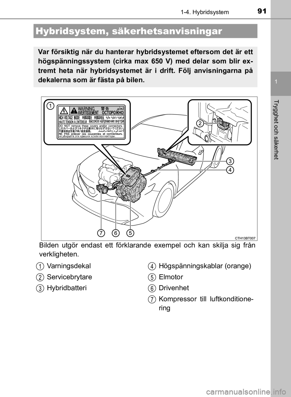 TOYOTA CAMRY 2021 Bruksanvisningar (in Swedish) 911-4. Hybridsystem
1
Trygghet och säkerhet
CAMRY HV OM33F82SE
Bilden utgör endast ett förklarande exempel och kan skilja sig från
verkligheten.
Hybridsystem, säkerhetsanvisningar
Var försiktig TOYOTA CAMRY 2021 Bruksanvisningar (in Swedish) 911-4. Hybridsystem
1
Trygghet och säkerhet
CAMRY HV OM33F82SE
Bilden utgör endast ett förklarande exempel och kan skilja sig från
verkligheten.
Hybridsystem, säkerhetsanvisningar
Var försiktig
