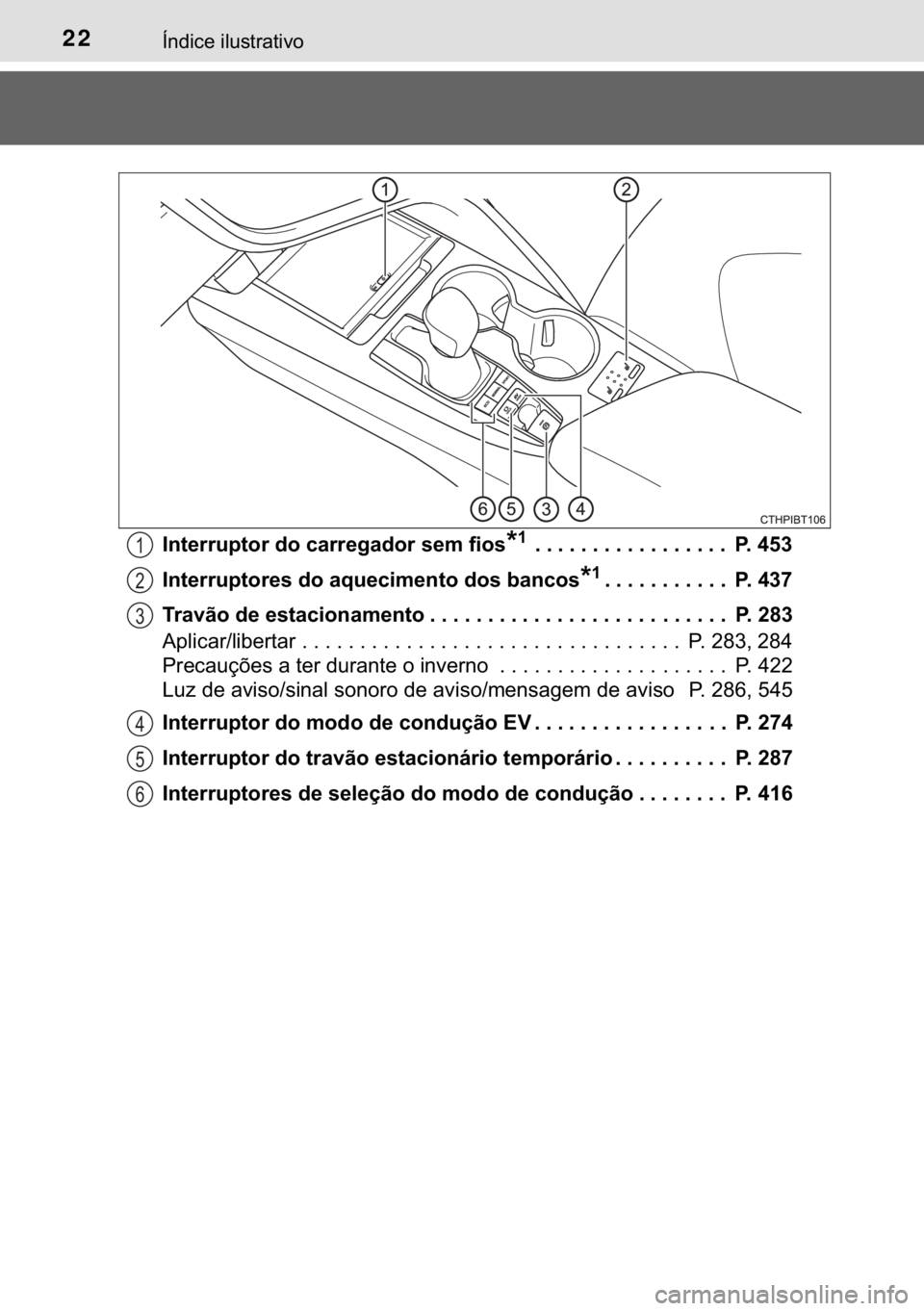 TOYOTA CAMRY 2019  Manual de utilização (in Portuguese) 22�Ë�Q�G�L�F�H��L�O�X�V�W�U�D�W�L�Y�R
�,�Q�W�H�U�U�X�S�W�R�U��G�R��F�D�U�U�H�J�D�G�R�U��V�H�P��I�L�R�V�
������������������������������������ �3�����
�,�Q