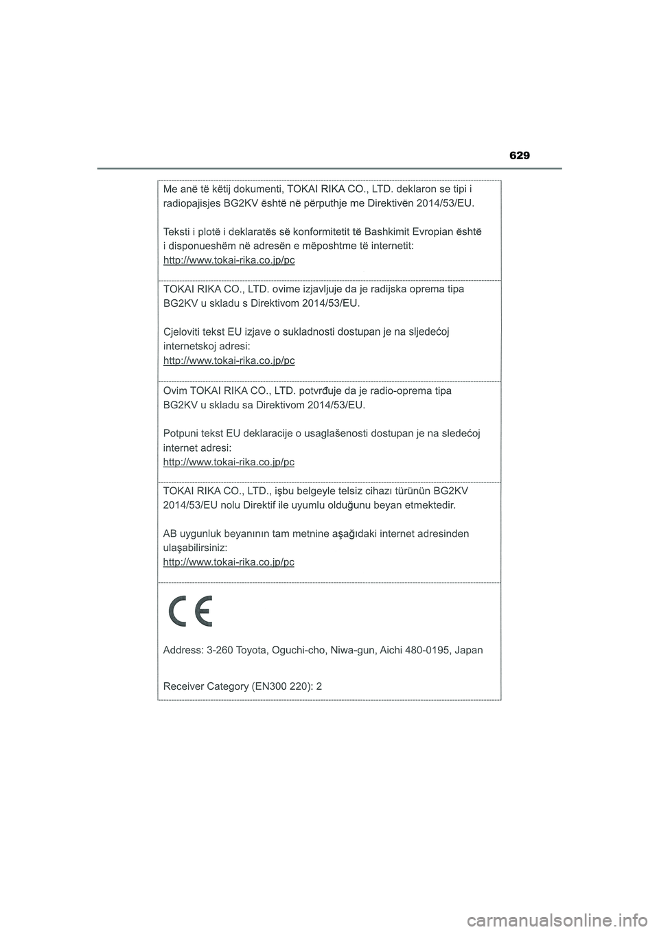 TOYOTA CAMRY HYBRID 2021 Instructieboekje (in Dutch) 629
CAMRY_HV_EE
CAMRY_HV_OM_Europe_OM33F05E.book Page 629 Wednesday, January 20, 2021 6:09 PM TOYOTA CAMRY HYBRID 2021 Instructieboekje (in Dutch) 629
CAMRY_HV_EE
CAMRY_HV_OM_Europe_OM33F05E.book Page 629 Wednesday, January 20, 2021 6:09 PM
