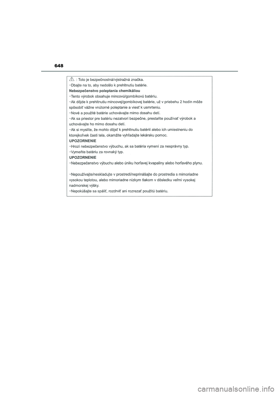 TOYOTA CAMRY HYBRID 2021 Instructieboekje (in Dutch) 648
CAMRY_HV_EE
CAMRY_HV_OM_Europe_OM33F05E.book Page 648 Wednesday, January 20, 2021 6:09 PM TOYOTA CAMRY HYBRID 2021 Instructieboekje (in Dutch) 648
CAMRY_HV_EE
CAMRY_HV_OM_Europe_OM33F05E.book Page 648 Wednesday, January 20, 2021 6:09 PM