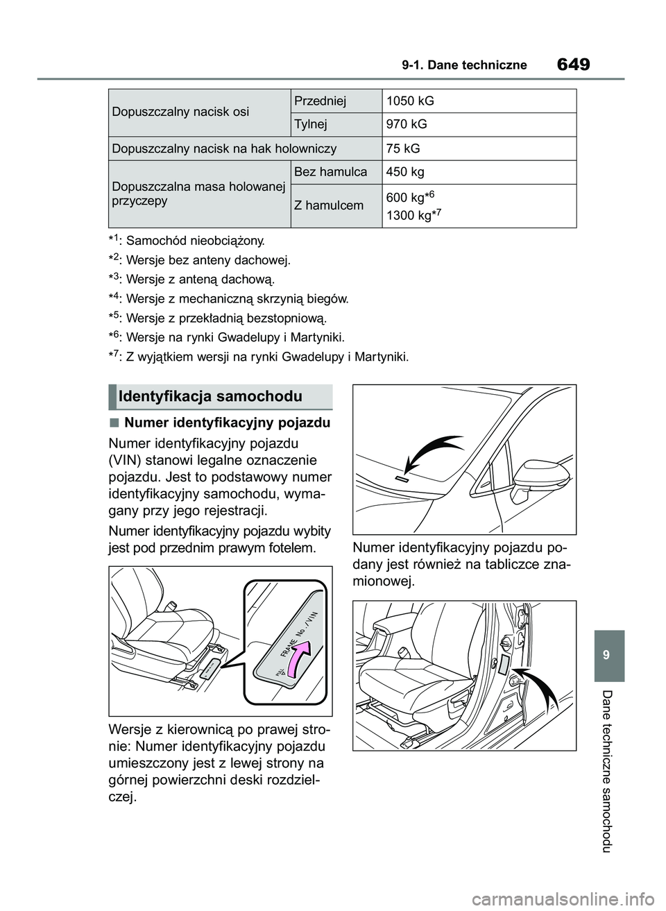 TOYOTA COROLLA HATCHBACK 2019 Instrukcja obsługi (in Polish) Numer identyfikacyjny pojazdu
Numer identyfikacyjny pojazdu
(VIN) stanowi legalne oznaczenie
pojazdu. Jest to podstawowy numer
identyfikacyjny samochodu, wyma-
gany przy jego rejestracji.
Numer identy TOYOTA COROLLA HATCHBACK 2019 Instrukcja obsługi (in Polish) Numer identyfikacyjny pojazdu
Numer identyfikacyjny pojazdu
(VIN) stanowi legalne oznaczenie
pojazdu. Jest to podstawowy numer
identyfikacyjny samochodu, wyma-
gany przy jego rejestracji.
Numer identy