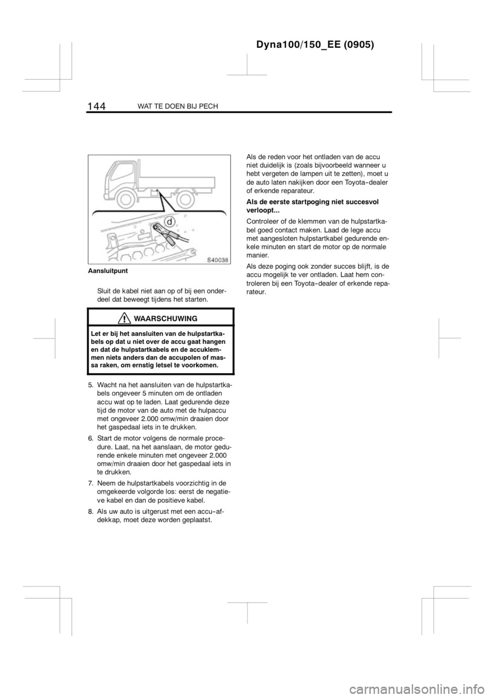 TOYOTA DYNA 2013 Instructieboekje (in Dutch) TOYOTA DYNA 2013 Instructieboekje (in Dutch)