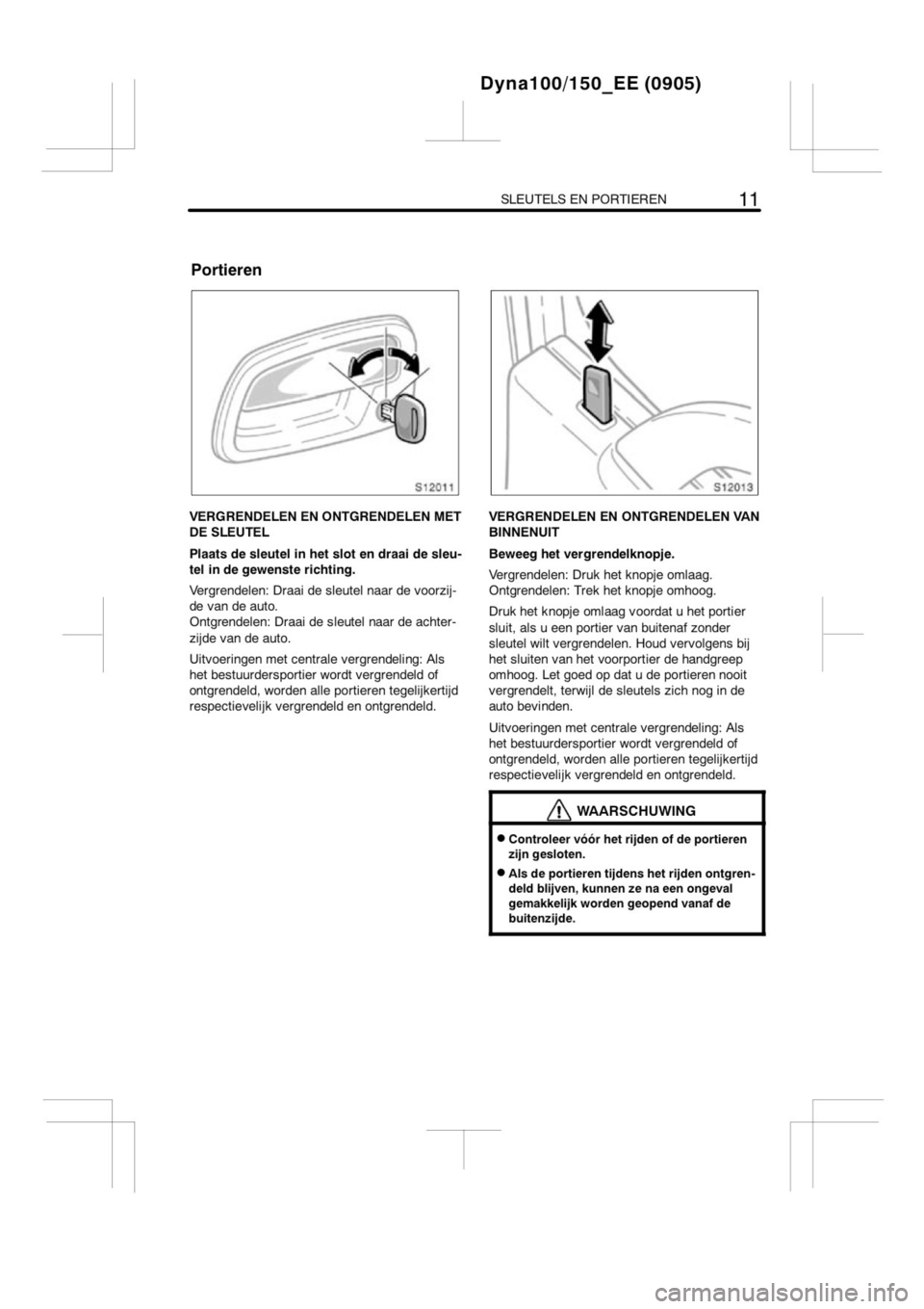TOYOTA DYNA 2013  Instructieboekje (in Dutch) 