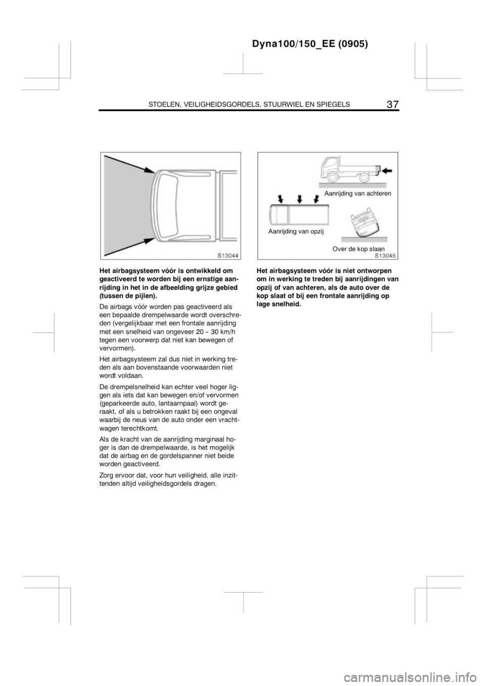 TOYOTA DYNA 2013  Instructieboekje (in Dutch) 