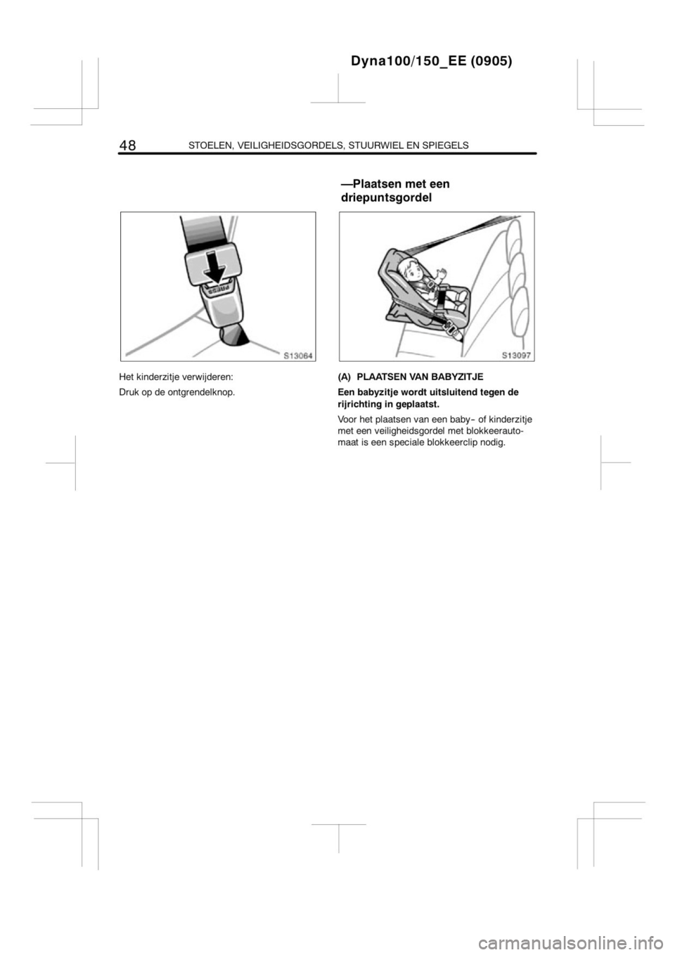 TOYOTA DYNA 2013  Instructieboekje (in Dutch) 
