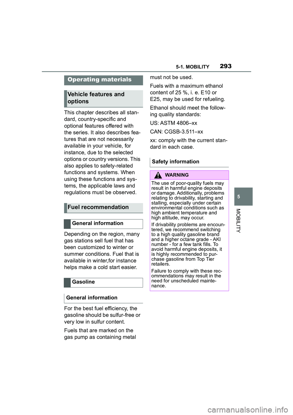 TOYOTA GR SUPRA 2022 Owners Manual 2935-1. MOBILITY
5
MOBILITY
This chapter describes all stan-
dard, country-specific and
optional features offered with
the series. It also describes fea-
tures that are not necessarily
available in TOYOTA GR SUPRA 2022 Owners Manual 2935-1. MOBILITY
5
MOBILITY
This chapter describes all stan-
dard, country-specific and
optional features offered with
the series. It also describes fea-
tures that are not necessarily
available in