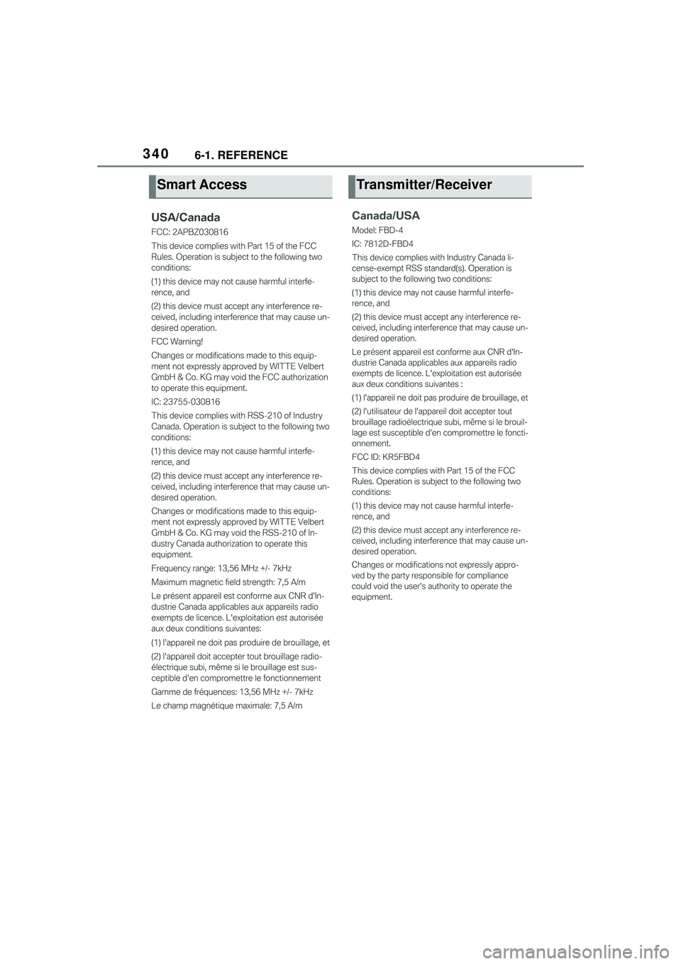 TOYOTA GR SUPRA 2022 Owners Manual 3406-1. REFERENCE
Smart AccessTransmitter/Receiver TOYOTA GR SUPRA 2022 Owners Manual 3406-1. REFERENCE
Smart AccessTransmitter/Receiver