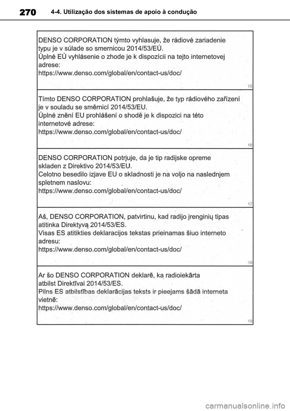 TOYOTA HIGHLANDER 2022 Manual de utilização (in Portuguese) 2704-4. Utilização dos sistemas de apoio à condução TOYOTA HIGHLANDER 2022 Manual de utilização (in Portuguese) 2704-4. Utilização dos sistemas de apoio à condução