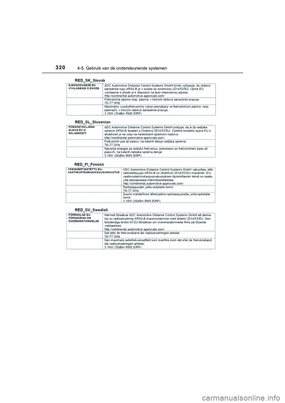TOYOTA HILUX 2018  Instructieboekje (in Dutch) 3204-5. Gebruik van de ondersteunende systemen
HILUX_OM_OM0K375E_(EE)
HILUX_OM_OM0K375E_(EE).book  Page 320  Thursday, April 12, 2018  12:31 PM 