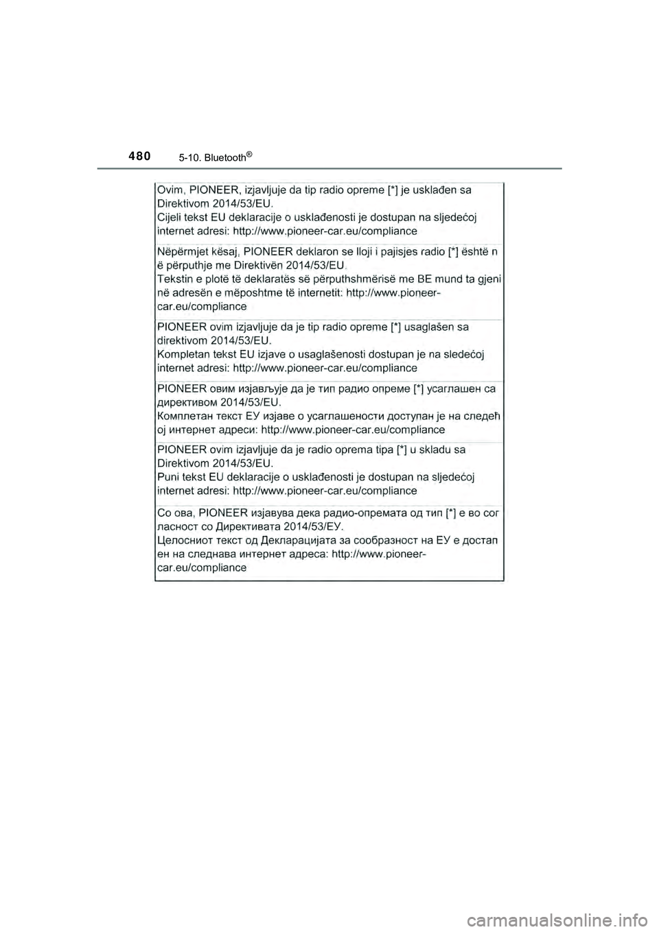 TOYOTA HILUX 2018 Instructieboekje (in Dutch) 4805-10. Bluetooth®
HILUX_OM_OM0K375E_(EE)
HILUX_OM_OM0K375E_(EE).book Page 480 Thursday, April 12, 2018 12:31 PM TOYOTA HILUX 2018 Instructieboekje (in Dutch) 4805-10. Bluetooth®
HILUX_OM_OM0K375E_(EE)
HILUX_OM_OM0K375E_(EE).book Page 480 Thursday, April 12, 2018 12:31 PM