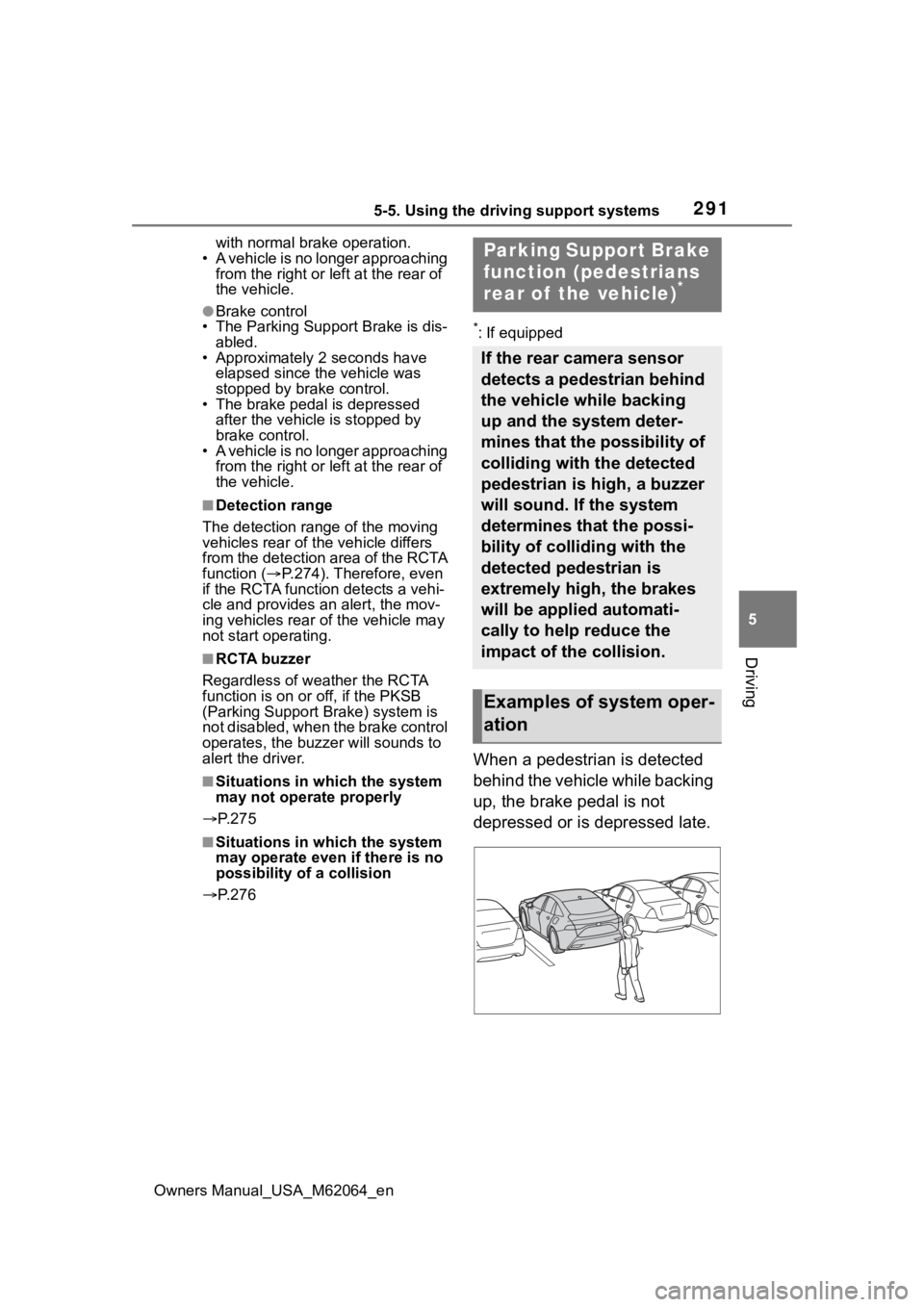 TOYOTA MIRAI 2023 Owners Manual 2915-5. Using the driving support systems
Owners Manual_USA_M62064_en
5
Driving
with normal brake operation.
• A vehicle is no longer approaching from the right or left at the rear of
the vehicle. TOYOTA MIRAI 2023 Owners Manual 2915-5. Using the driving support systems
Owners Manual_USA_M62064_en
5
Driving
with normal brake operation.
• A vehicle is no longer approaching from the right or left at the rear of
the vehicle.