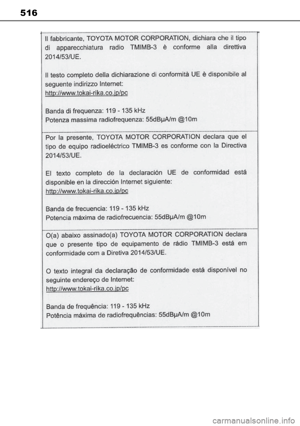 TOYOTA MIRAI 2023 Manual de utilização (in Portuguese) 516 TOYOTA MIRAI 2023 Manual de utilização (in Portuguese) 516