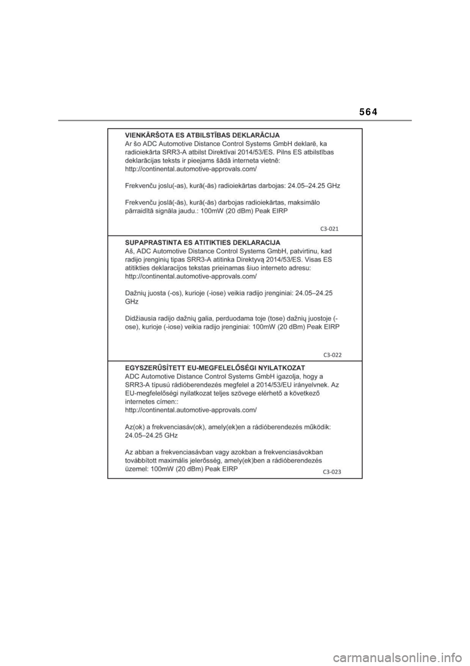 TOYOTA MIRAI 2022 Manual de utilização (in Portuguese) 564 TOYOTA MIRAI 2022 Manual de utilização (in Portuguese) 564