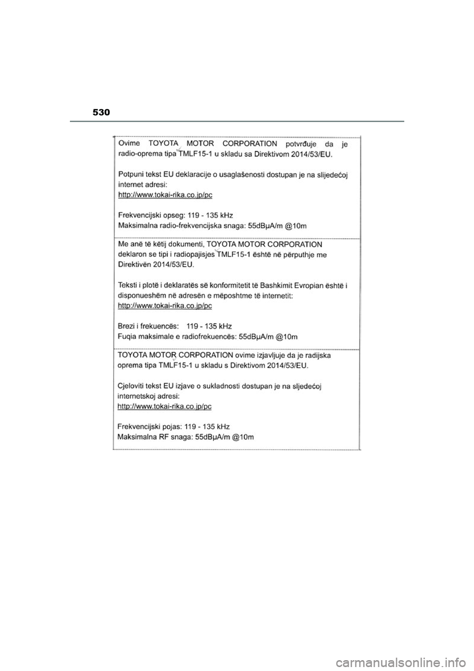 TOYOTA MIRAI 2021  Instructieboekje (in Dutch) 530
MIRAI Handleiding_Europa_M62035_nl
MIRAI_OM_Europe_OM62035E.book  Page 530  Friday, November 6, 2020  11:27 AM 