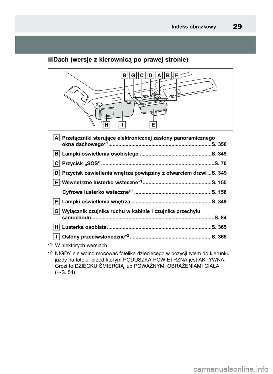 TOYOTA MIRAI 2020  Instrukcja obsługi (in Polish) Dach (wersje z kierownicà po prawej stronie)
Prze∏àczniki sterujàce elektronicznej zas∏ony panoramicznego 
okna dachowego*1......................................................................