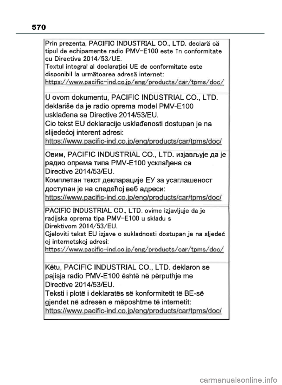 TOYOTA MIRAI 2020 Instrukcja obsługi (in Polish) 570
70 Mirai OM62035E 10/2/21 19:44 Page 570 TOYOTA MIRAI 2020 Instrukcja obsługi (in Polish) 570
70 Mirai OM62035E 10/2/21 19:44 Page 570