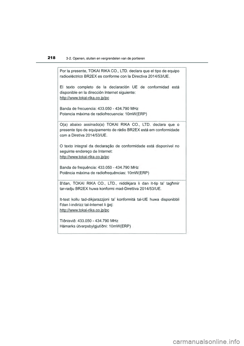 TOYOTA PRIUS 2021  Instructieboekje (in Dutch) 2183-2. Openen, sluiten en vergrendelen van de portieren
PRIUS_OM_OM47E11E_(EE)
PRIUS_OM_OM47E11E_(EE).book  Page 218  Monday, July 6, 2020  1:18 PM 