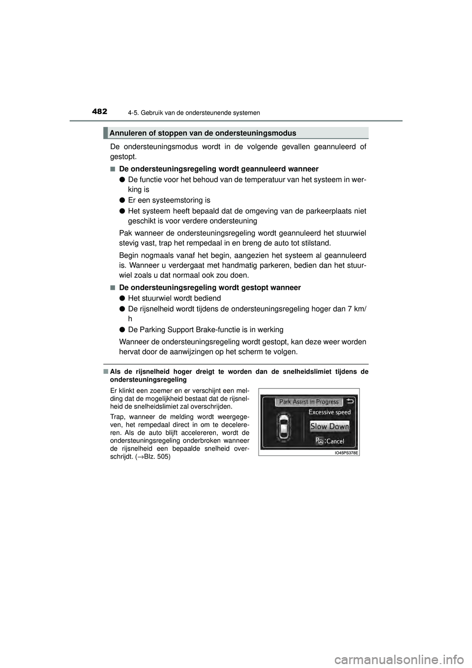 TOYOTA PRIUS 2021 Instructieboekje (in Dutch) 4824-5. Gebruik van de ondersteunende systemen
PRIUS_OM_OM47E11E_(EE)
De ondersteuningsmodus wordt in de volgende gevallen geannuleerd of
gestopt.
■De ondersteuningsregeling wordt geannuleerd wannee TOYOTA PRIUS 2021 Instructieboekje (in Dutch) 4824-5. Gebruik van de ondersteunende systemen
PRIUS_OM_OM47E11E_(EE)
De ondersteuningsmodus wordt in de volgende gevallen geannuleerd of
gestopt.
■De ondersteuningsregeling wordt geannuleerd wannee