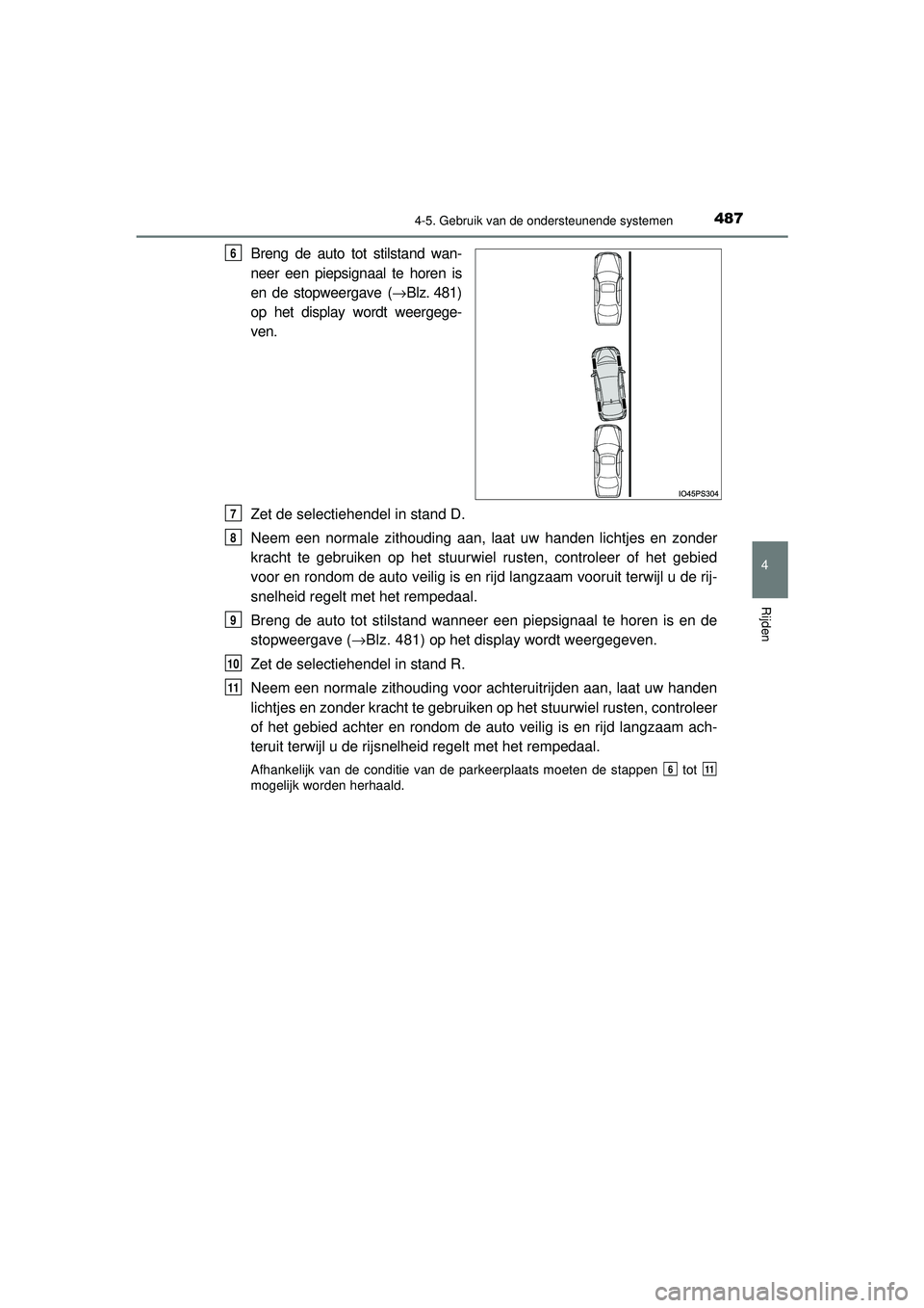 TOYOTA PRIUS 2021 Instructieboekje (in Dutch) 4874-5. Gebruik van de ondersteunende systemen
4
Rijden
PRIUS_OM_OM47E11E_(EE)
Breng de auto tot stilstand wan-
neer een piepsignaal te horen is
en de stopweergave (→Blz. 481)
op het display wordt w TOYOTA PRIUS 2021 Instructieboekje (in Dutch) 4874-5. Gebruik van de ondersteunende systemen
4
Rijden
PRIUS_OM_OM47E11E_(EE)
Breng de auto tot stilstand wan-
neer een piepsignaal te horen is
en de stopweergave (→Blz. 481)
op het display wordt w