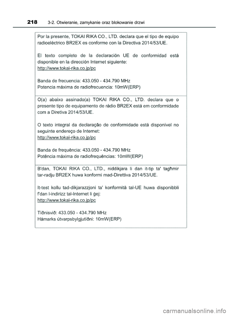 TOYOTA PRIUS 2021 Instrukcja obsługi (in Polish) 2183-2. Otwieranie, zamykanie oraz blokowanie drzwi
39 PRIUS OM47E11E 18/8/20 14:45 Page 218 TOYOTA PRIUS 2021 Instrukcja obsługi (in Polish) 2183-2. Otwieranie, zamykanie oraz blokowanie drzwi
39 PRIUS OM47E11E 18/8/20 14:45 Page 218