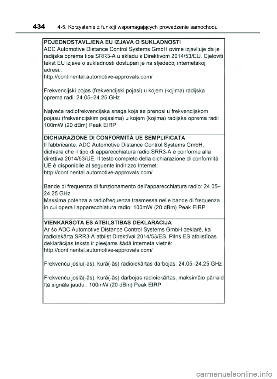 TOYOTA PRIUS 2021 Instrukcja obsługi (in Polish) 4344-5. Korzystanie z funkcji wspomagajàcych prowadzenie samochodu
39 PRIUS OM47E11E 18/8/20 14:46 Page 434 TOYOTA PRIUS 2021 Instrukcja obsługi (in Polish) 4344-5. Korzystanie z funkcji wspomagajàcych prowadzenie samochodu
39 PRIUS OM47E11E 18/8/20 14:46 Page 434