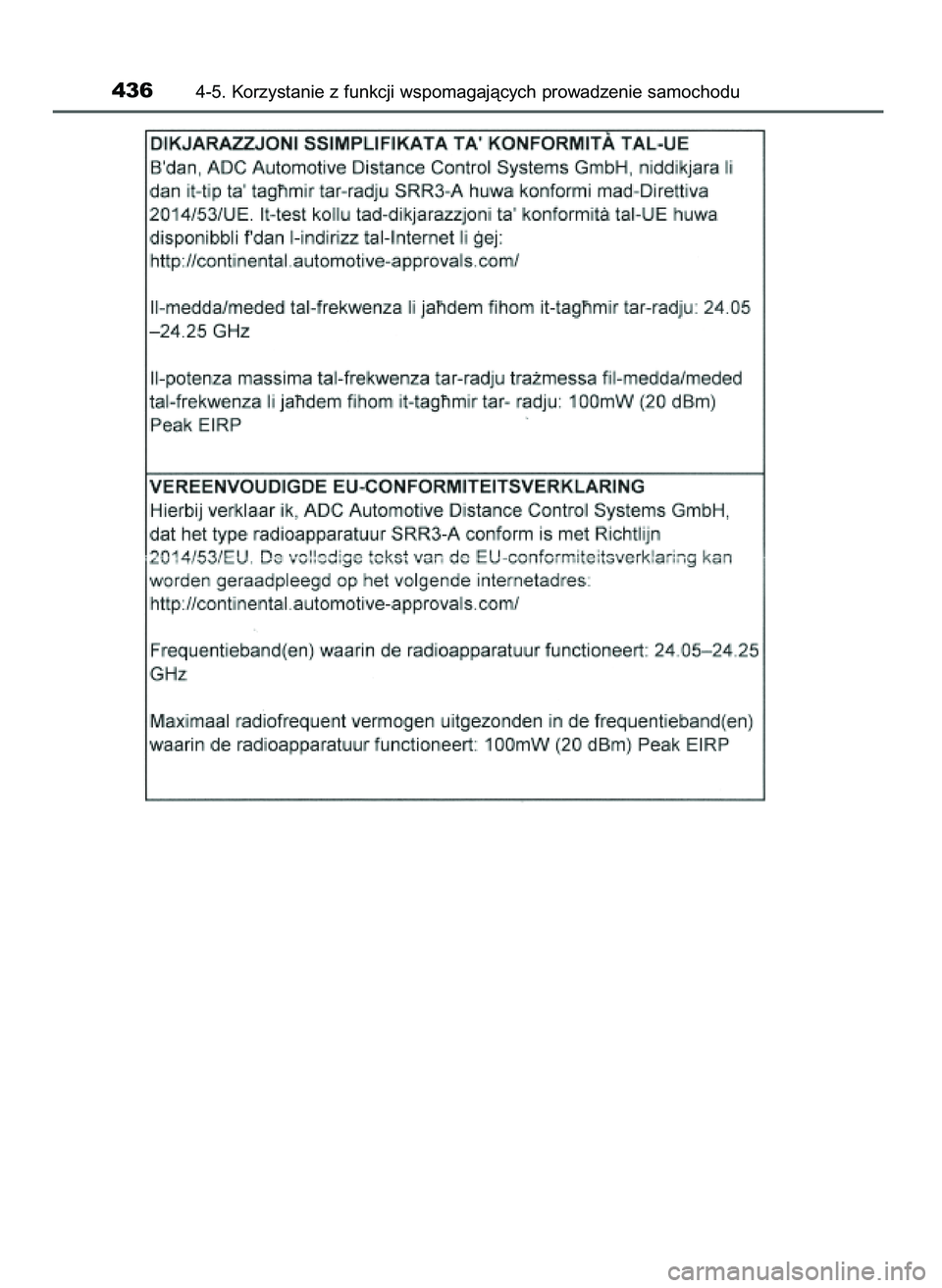 TOYOTA PRIUS 2021 Instrukcja obsługi (in Polish) 4364-5. Korzystanie z funkcji wspomagajàcych prowadzenie samochodu
39 PRIUS OM47E11E 18/8/20 14:46 Page 436 TOYOTA PRIUS 2021 Instrukcja obsługi (in Polish) 4364-5. Korzystanie z funkcji wspomagajàcych prowadzenie samochodu
39 PRIUS OM47E11E 18/8/20 14:46 Page 436