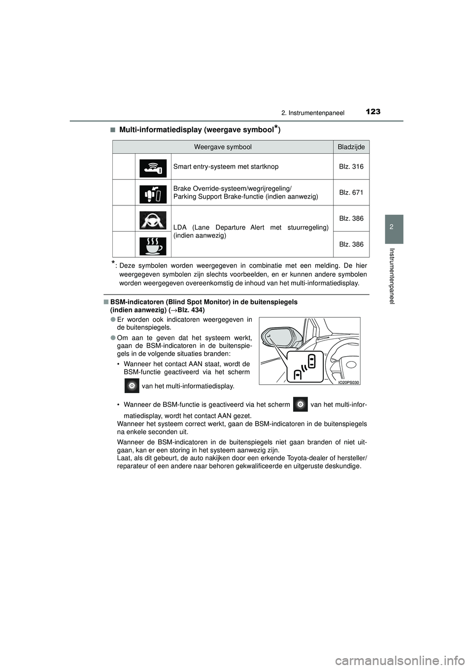 TOYOTA PRIUS 2020  Instructieboekje (in Dutch) 1232. Instrumentenpaneel
2
Instrumentenpaneel
PRIUS_OM_OM47D94E_(EE)■
Multi-informatiedisplay (weergave symbool*)
*: Deze symbolen worden weergegeven in combinatie met een melding. De hier
weergegev