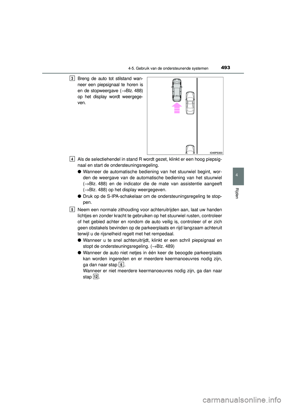 TOYOTA PRIUS 2020 Instructieboekje (in Dutch) 4934-5. Gebruik van de ondersteunende systemen
4
Rijden
PRIUS_OM_OM47D94E_(EE)
Breng de auto tot stilstand wan-
neer een piepsignaal te horen is
en de stopweergave (→Blz. 488)
op het display wordt w TOYOTA PRIUS 2020 Instructieboekje (in Dutch) 4934-5. Gebruik van de ondersteunende systemen
4
Rijden
PRIUS_OM_OM47D94E_(EE)
Breng de auto tot stilstand wan-
neer een piepsignaal te horen is
en de stopweergave (→Blz. 488)
op het display wordt w