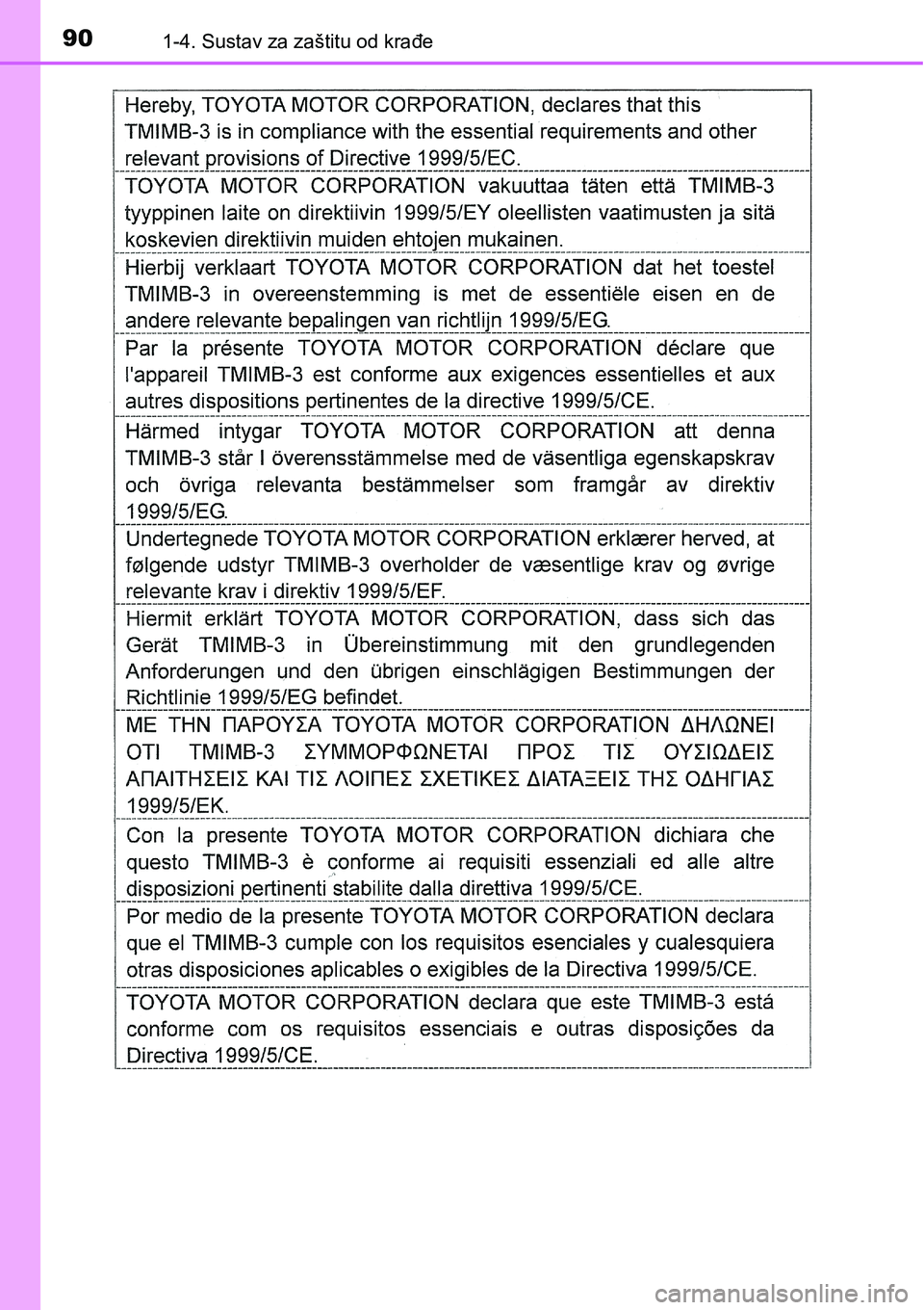 TOYOTA PRIUS 2017  Upute Za Rukovanje (in Croatian) 901-4. Sustav za zaštitu od krađe 