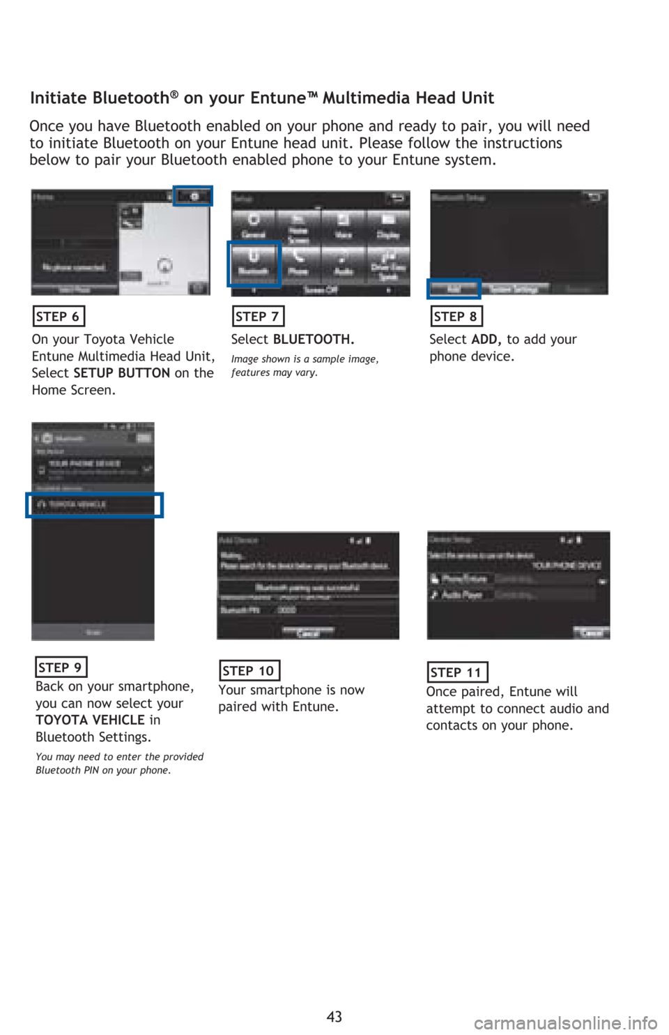 TOYOTA RAV4 2016 XA40 / 4.G Quick Reference Guide ��
�,�Q�L�W�L�D�W�H��%�O�X�H�W�R�R�W�K�Š��R�Q��\�R�X�U��(�Q�W�X�Q�H�