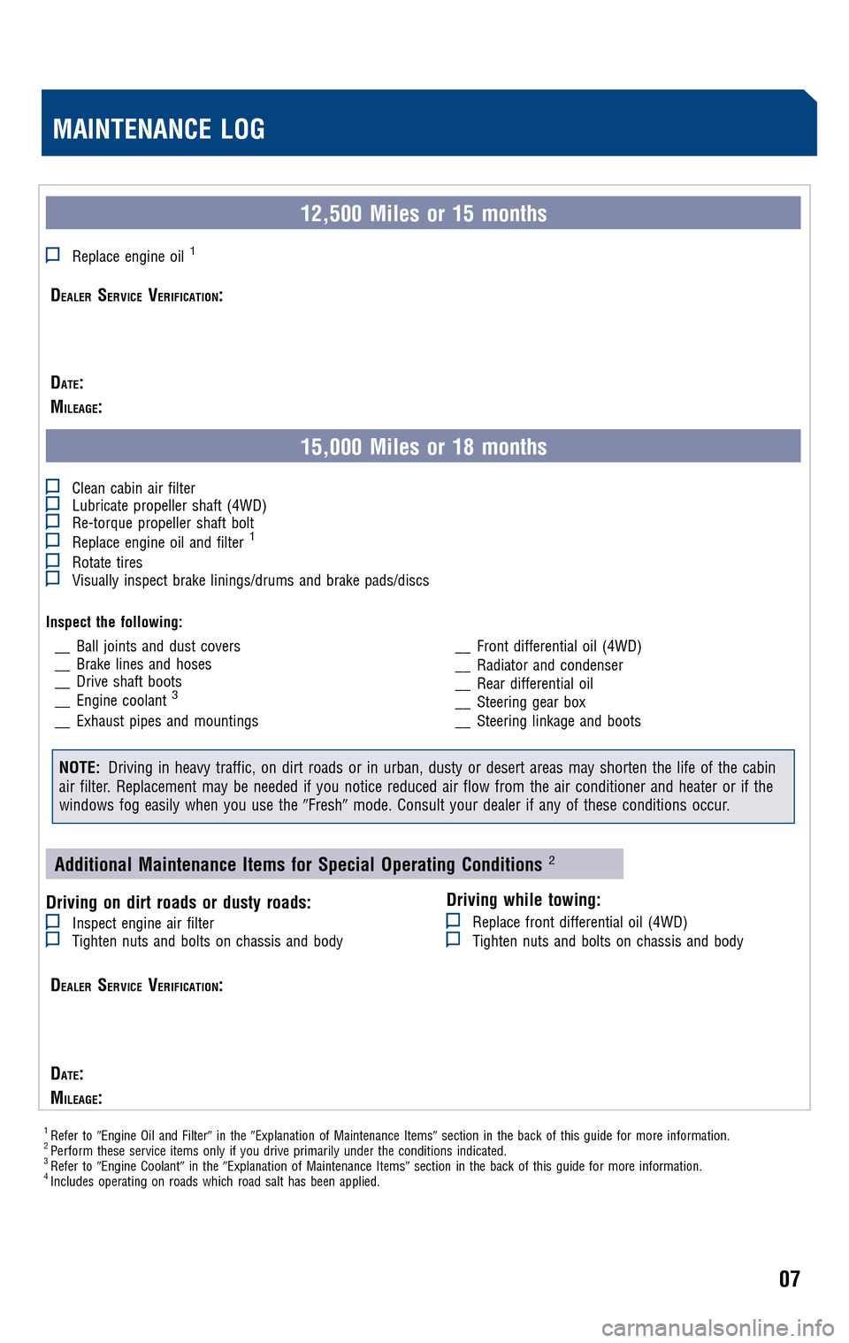 TOYOTA SEQUOIA 2009 2.G Scheduled Maintenance Guide 