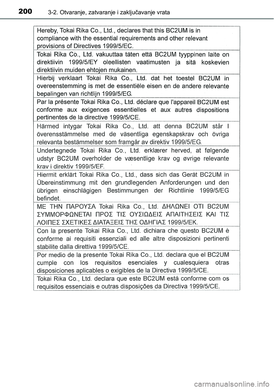 TOYOTA PRIUS 2016  Upute Za Rukovanje (in Croatian) 2003-2. Otvaranje, zatvaranje i zaključavanje vrata 