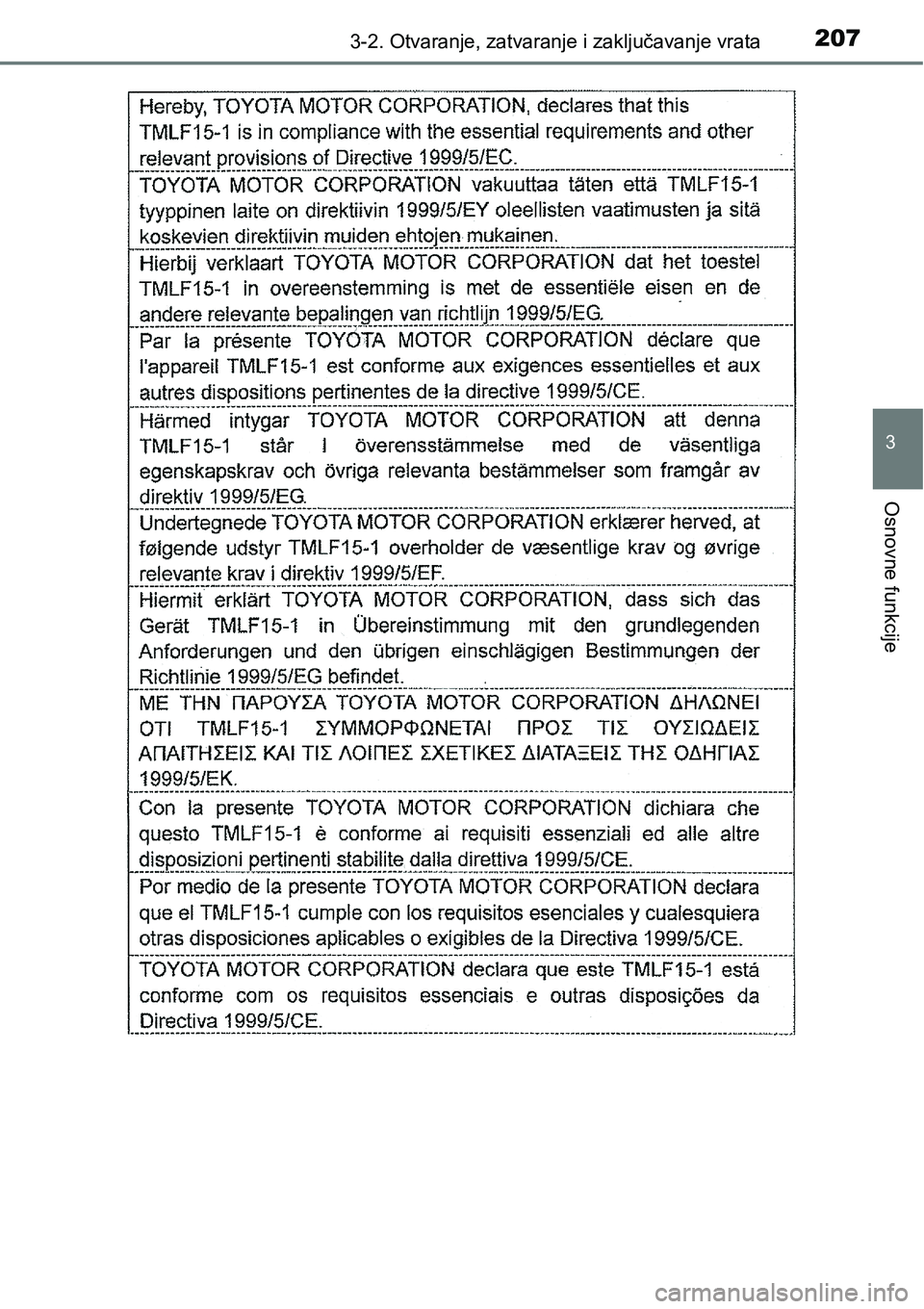 TOYOTA PRIUS 2016 Upute Za Rukovanje (in Croatian) 2073-2. Otvaranje, zatvaranje i zaključavanje vrata
3
Osnovne funkcije TOYOTA PRIUS 2016 Upute Za Rukovanje (in Croatian) 2073-2. Otvaranje, zatvaranje i zaključavanje vrata
3
Osnovne funkcije