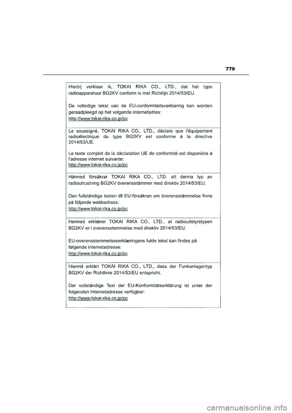 TOYOTA PRIUS PLUG-IN HYBRID 2021  Instructieboekje (in Dutch) 779
Prius Plug-in Hybrid_OM_OM47E75E_(EE)
Prius Plug-in Hybrid_OM_OM47E75E_(EE).book  Page 779  Tuesday, May 11, 2021  9:32 AM 