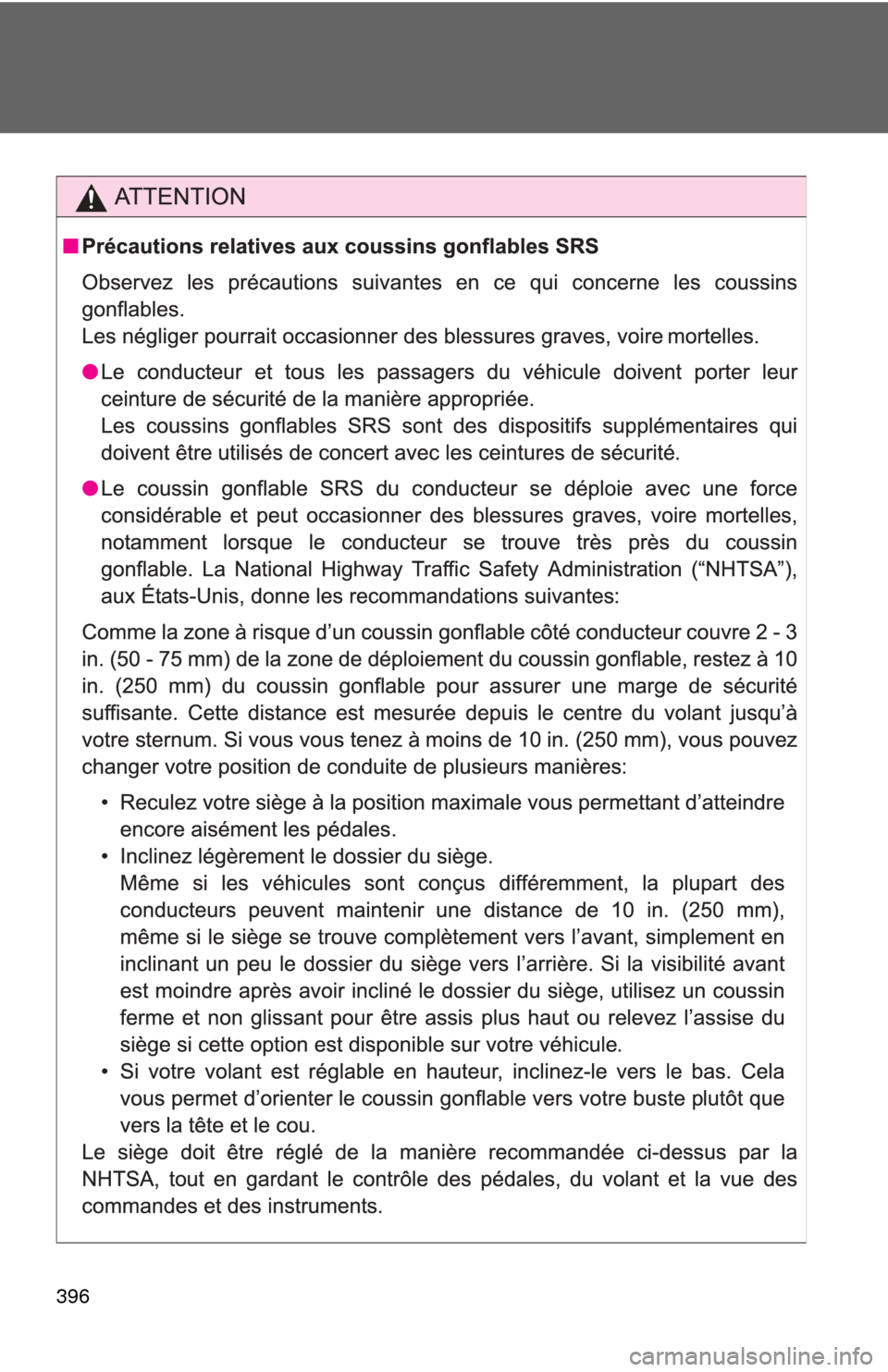 TOYOTA YARIS 2011 3.G Owners Manual 396 