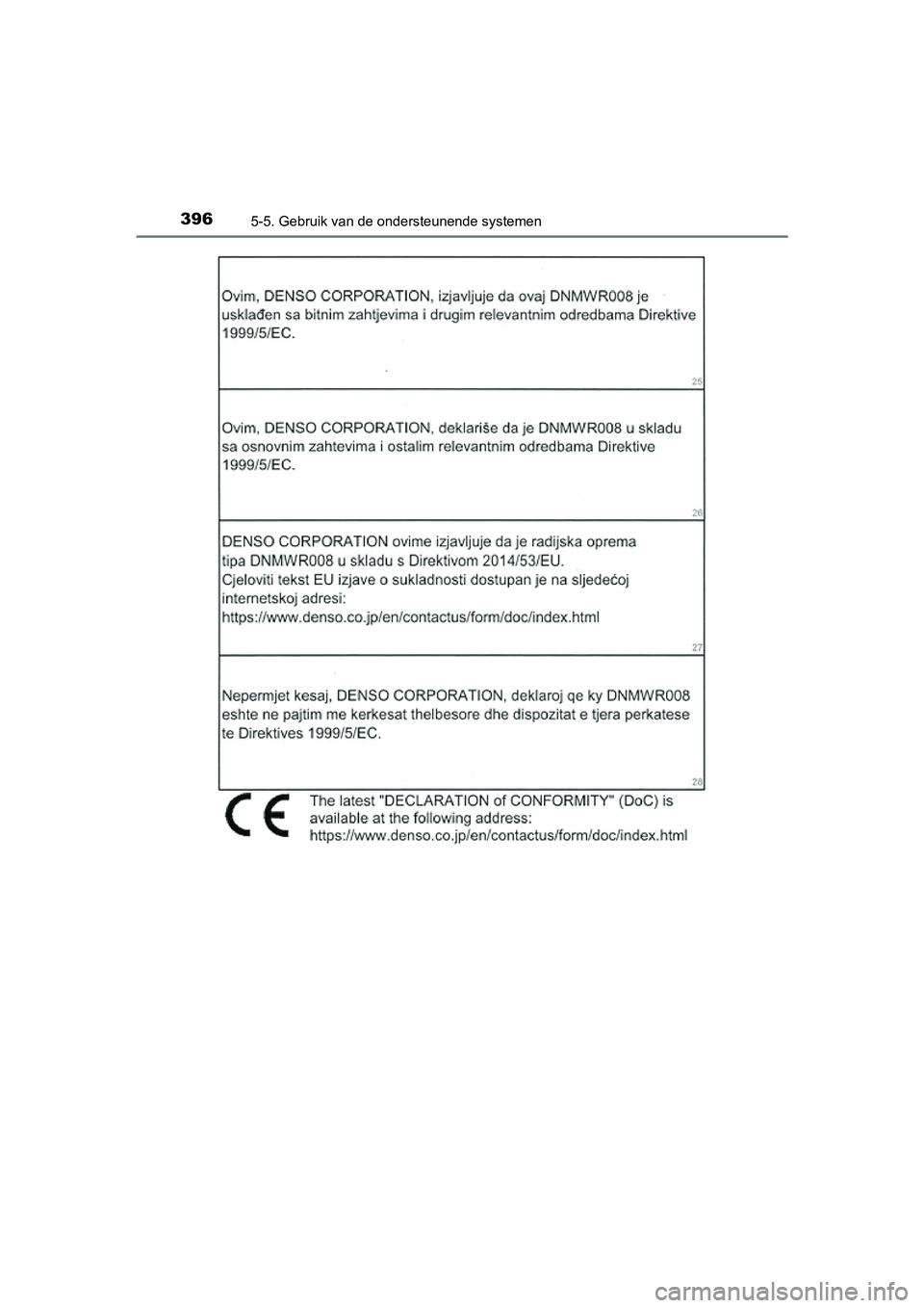 TOYOTA PRIUS PLUG-IN HYBRID 2018  Instructieboekje (in Dutch) 3965-5. Gebruik van de ondersteunende systemen
PRIUS PHV_OM_OM47C18E_(EE)
PRIUS PHV_OM_OM47C18E_(EE).book  Page 396  Tuesday, January 2, 2018  2:59 PM 