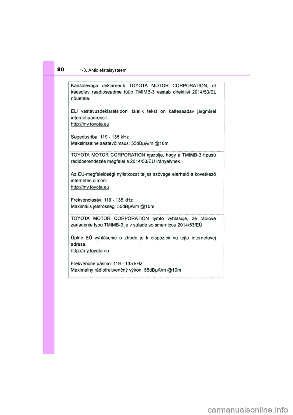 TOYOTA PRIUS PLUG-IN HYBRID 2018  Instructieboekje (in Dutch) 801-3. Antidiefstalsysteem
PRIUS PHV_OM_OM47C18E_(EE)
PRIUS PHV_OM_OM47C18E_(EE).book  Page 80  Tuesday, January 2, 2018  2:59 PM 