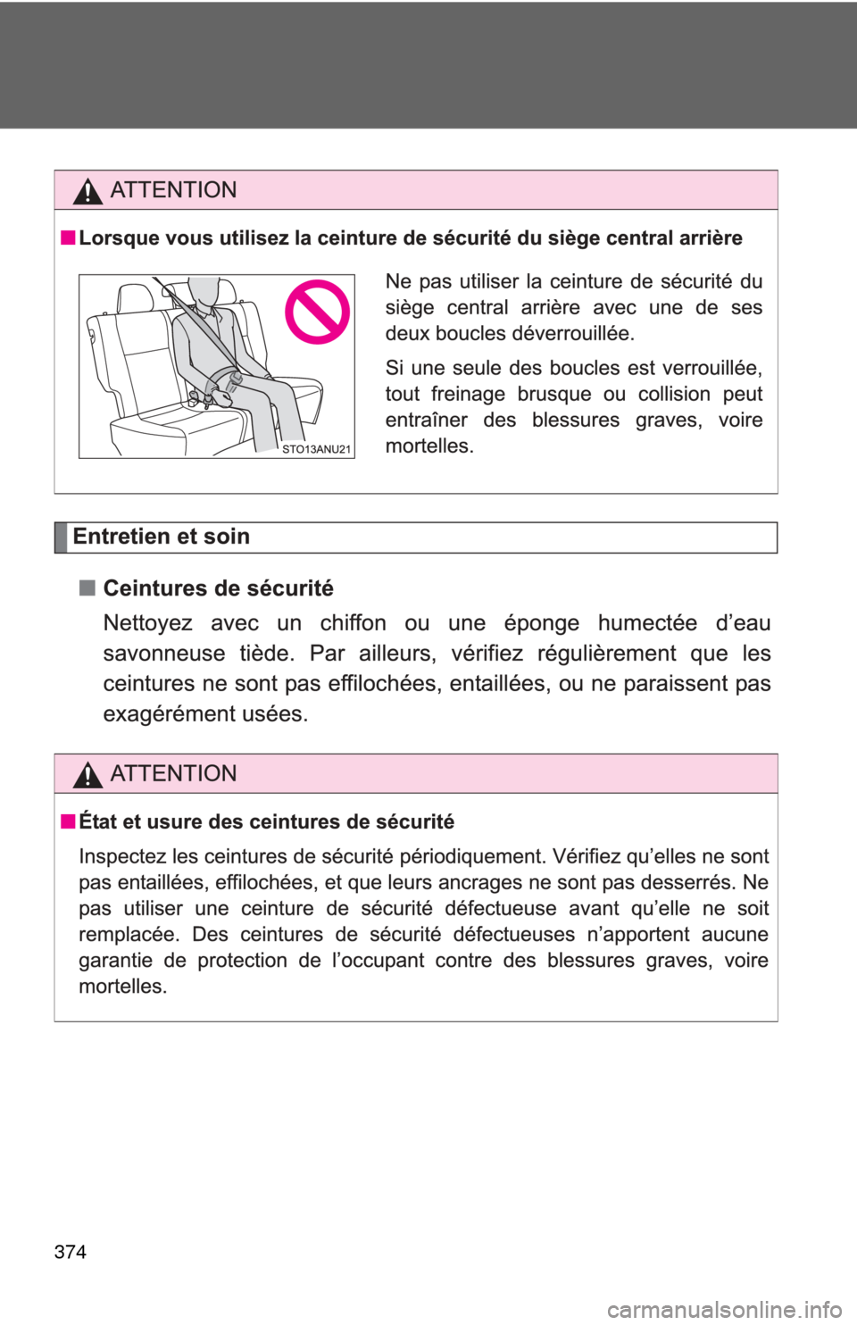 TOYOTA YARIS 2013 3.G Owners Manual 374 